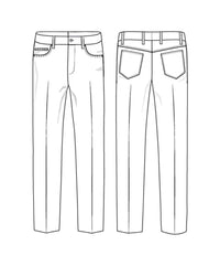 Micro Donegal Ceramica Wool Blend Comfort-EZE 5-Pocket Pant in Midnight, Size 42 (Connor Modern Fit) by Ballin