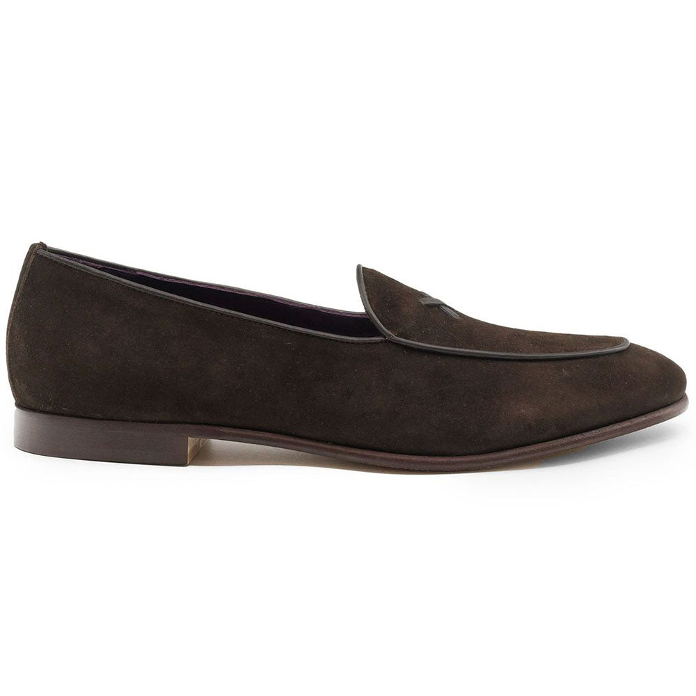 X Italian Sueded Goatskin Loafer in Nicotine by Zelli Italia