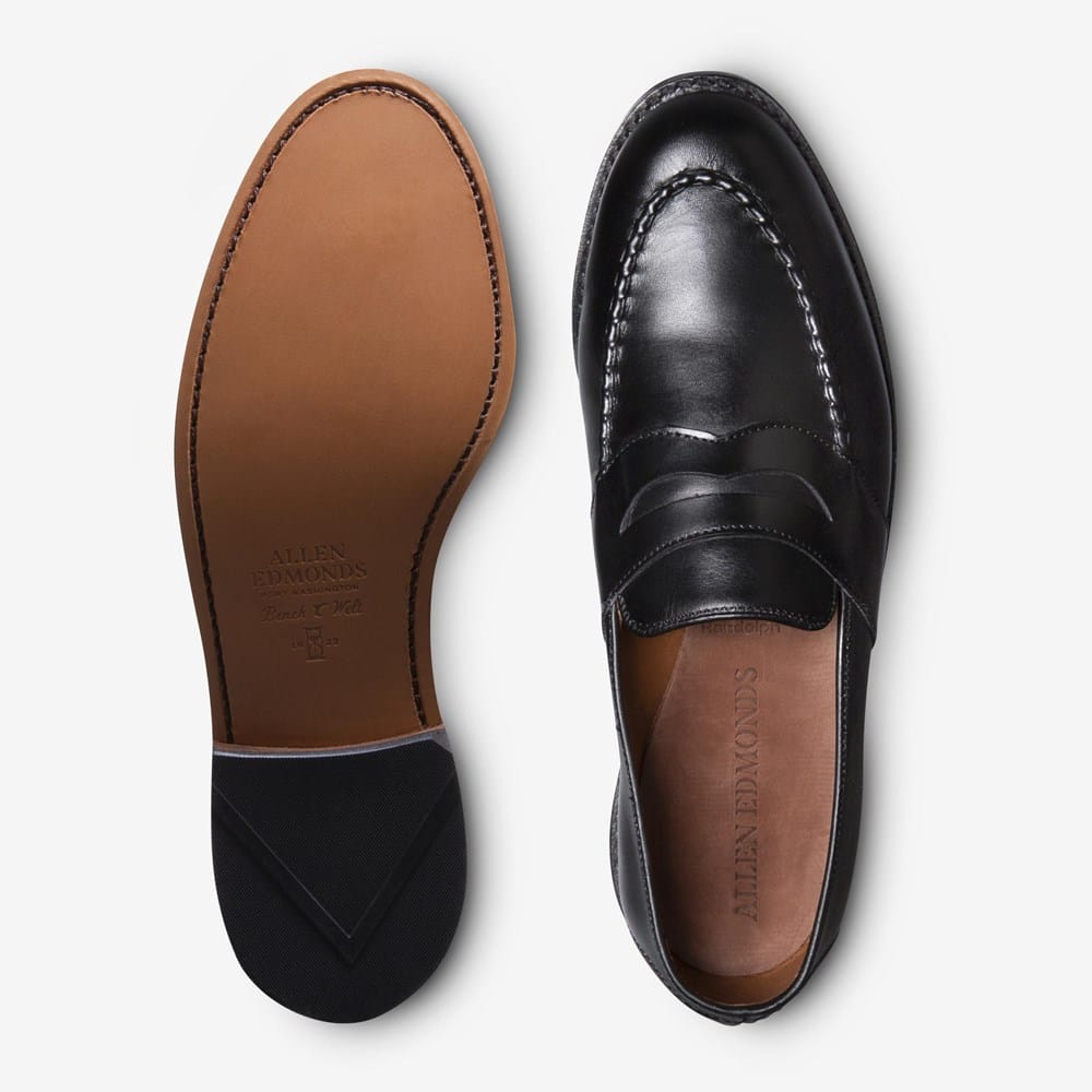 Randolph Penny Loafer in Black Leather by Allen Edmonds