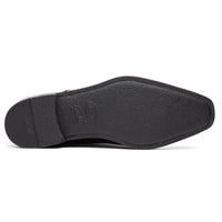 Enzo Italian Calfskin Cap Toe Lace Up in Burnished Black by Zelli Italia