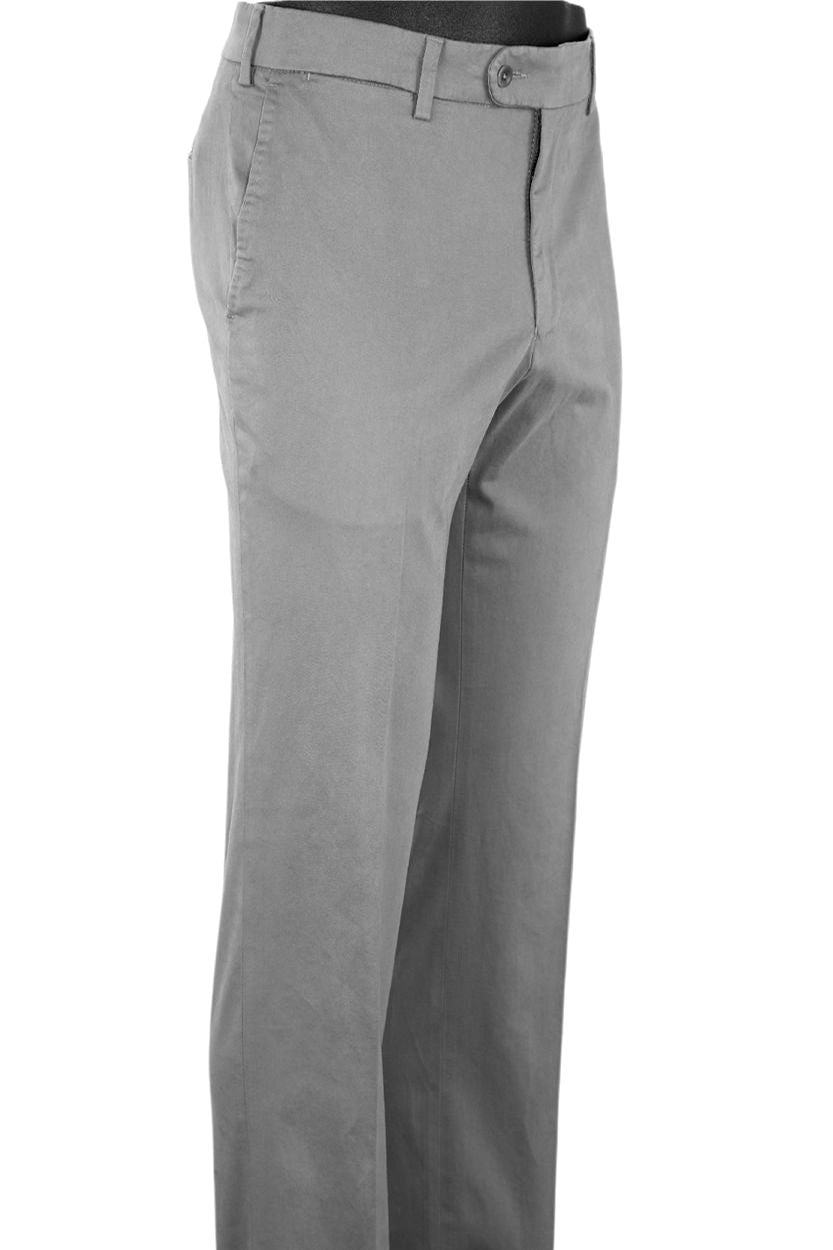 Supima Sateen Italian Luxury Flat Front Cotton Trouser in Grey by 6 East by Ballin