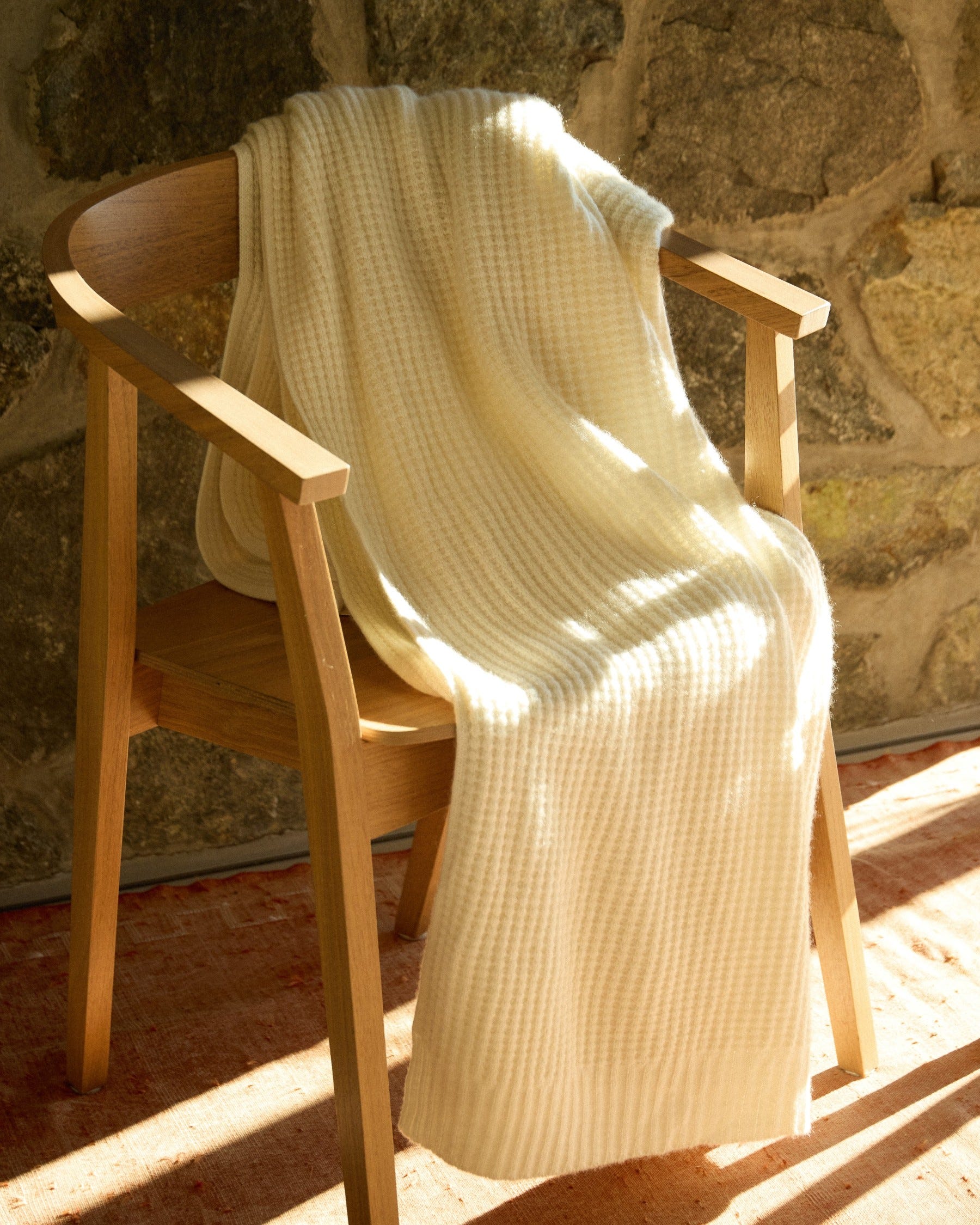 100% Cashmere 'Harmony' Thermal Knit Throw (Choice of Colors) by Alashan Cashmere