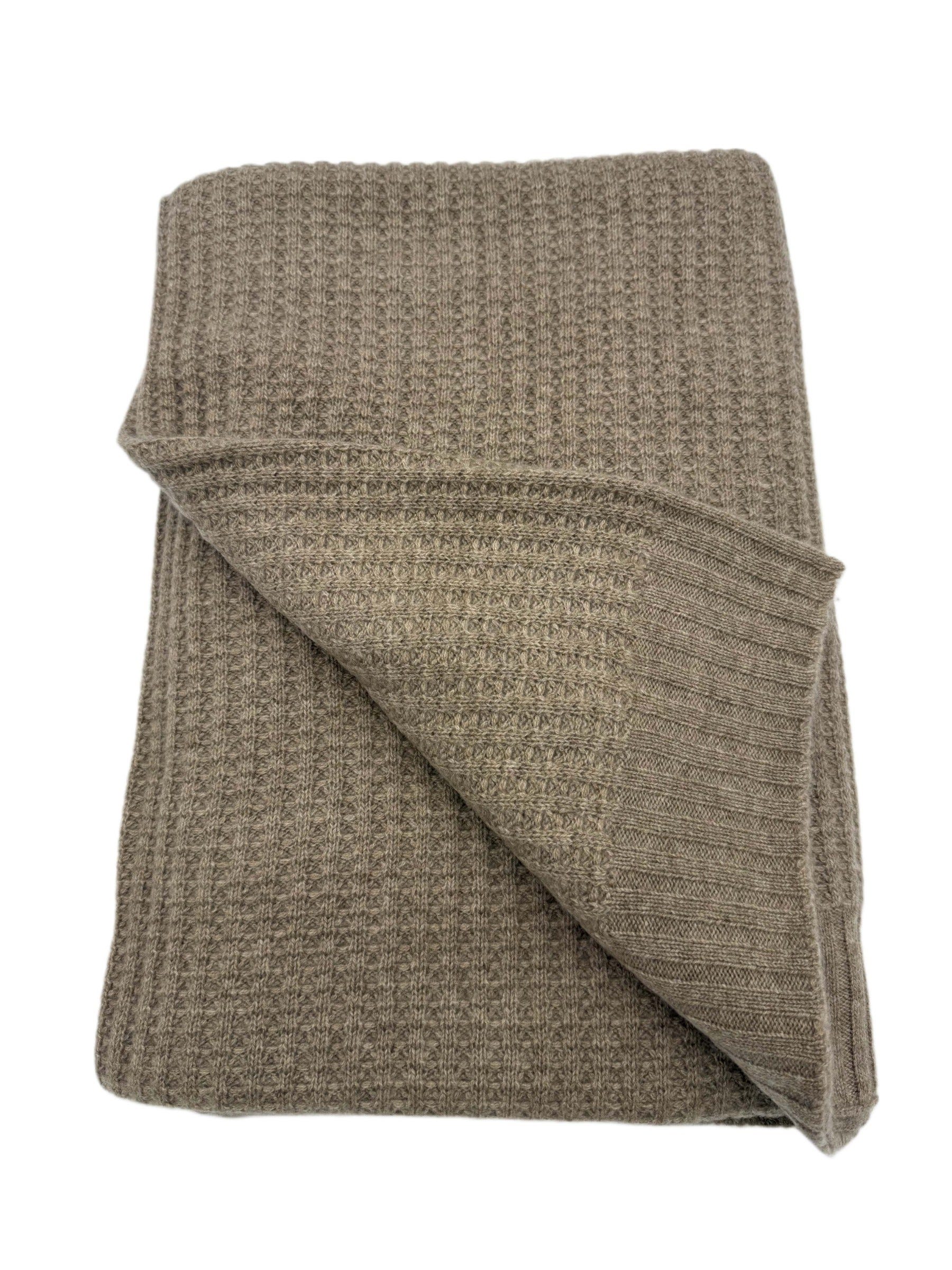 100% Cashmere 'Harmony' Thermal Knit Throw (Choice of Colors) by Alashan Cashmere