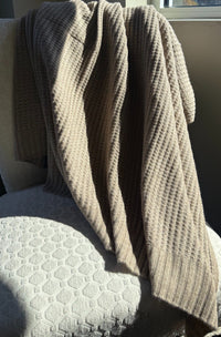 100% Cashmere 'Harmony' Thermal Knit Throw (Choice of Colors) by Alashan Cashmere