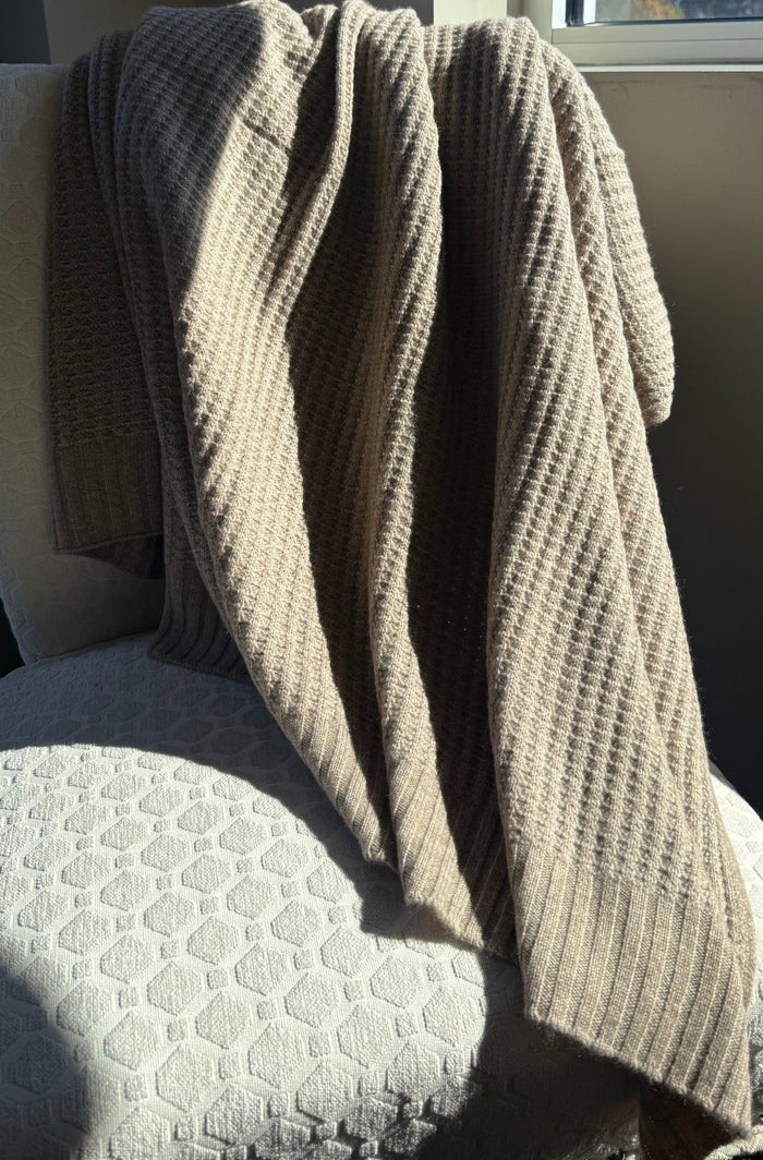 100% Cashmere 'Harmony' Thermal Knit Throw (Choice of Colors) by Alashan Cashmere