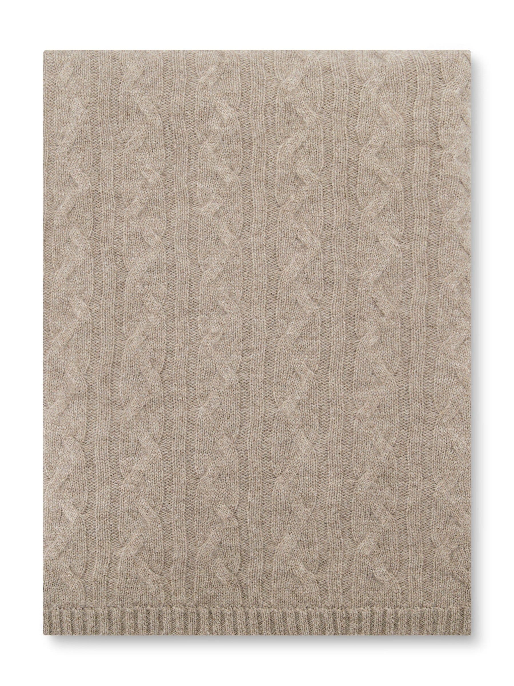 100% Cashmere Cozy Cable Rope Knit Throw (Choice of Colors) by Alashan Cashmere
