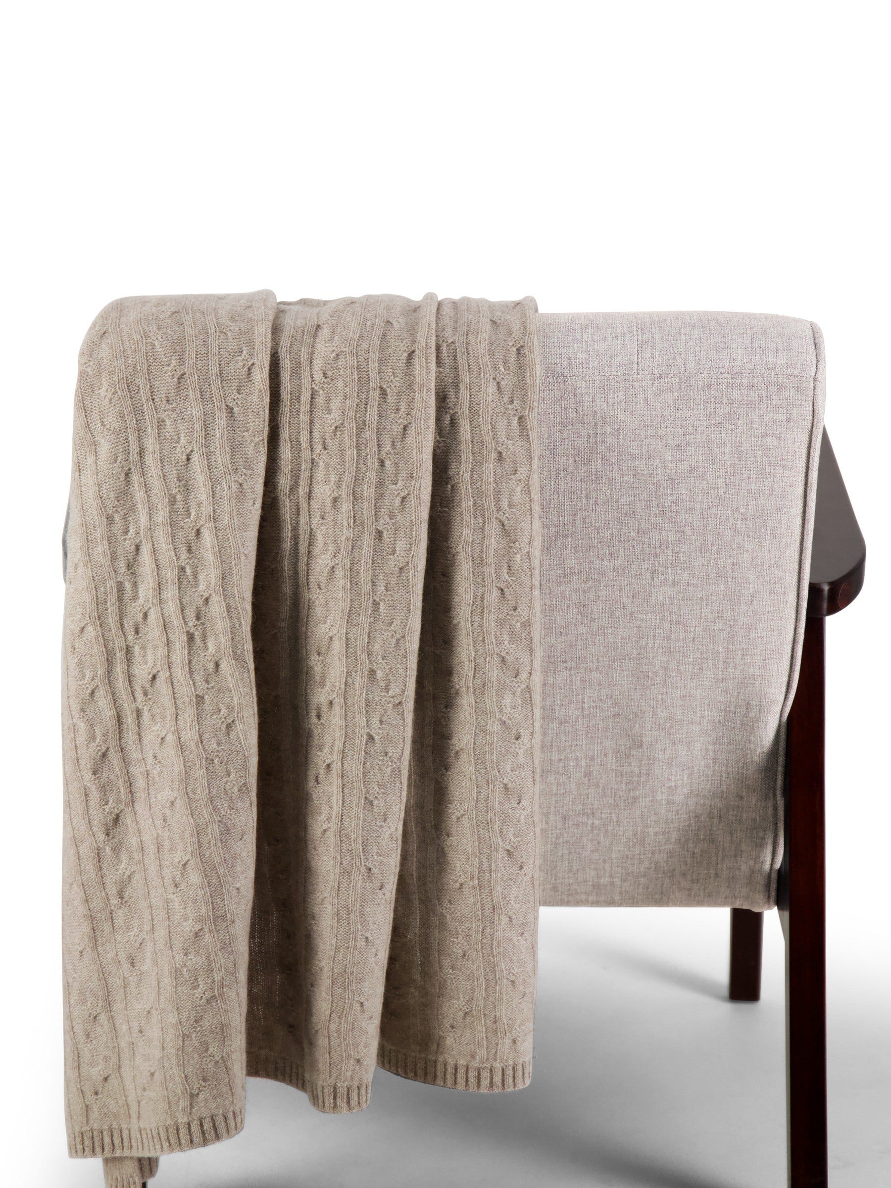 100% Cashmere Cozy Cable Rope Knit Throw (Choice of Colors) by Alashan Cashmere