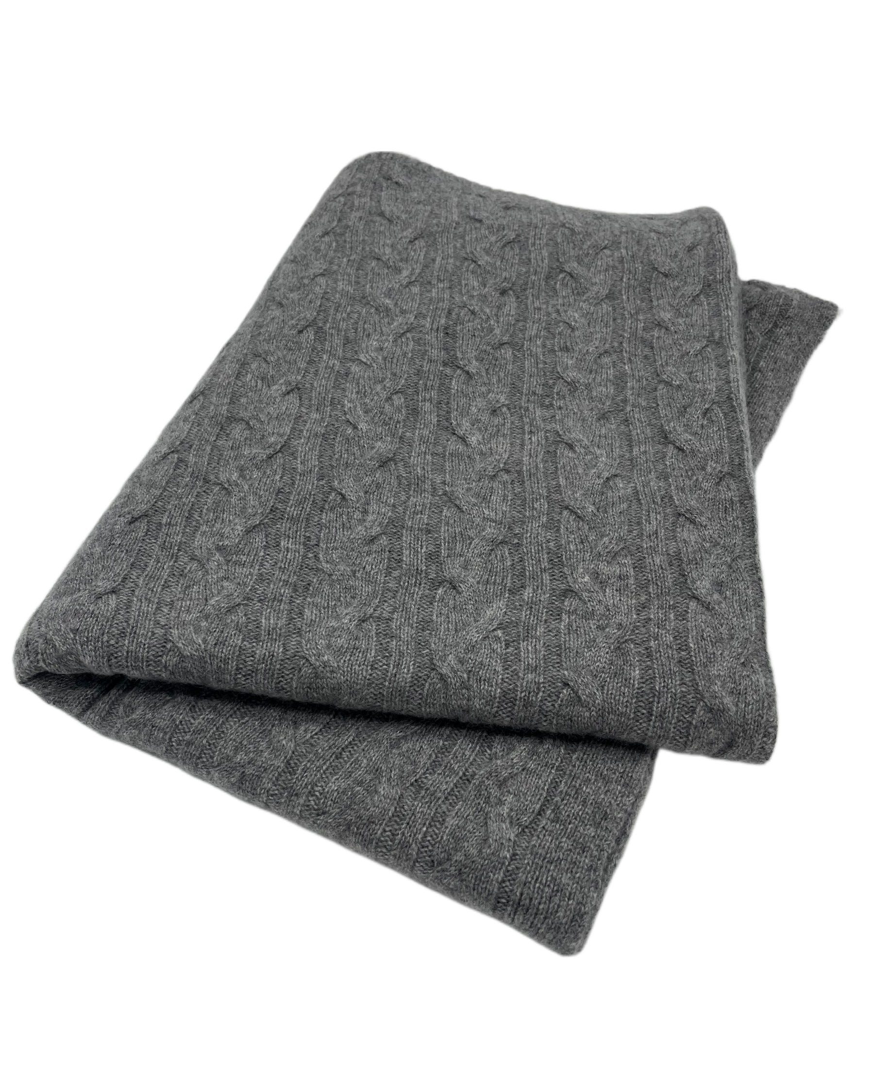 100% Cashmere Cozy Cable Rope Knit Throw (Choice of Colors) by Alashan Cashmere