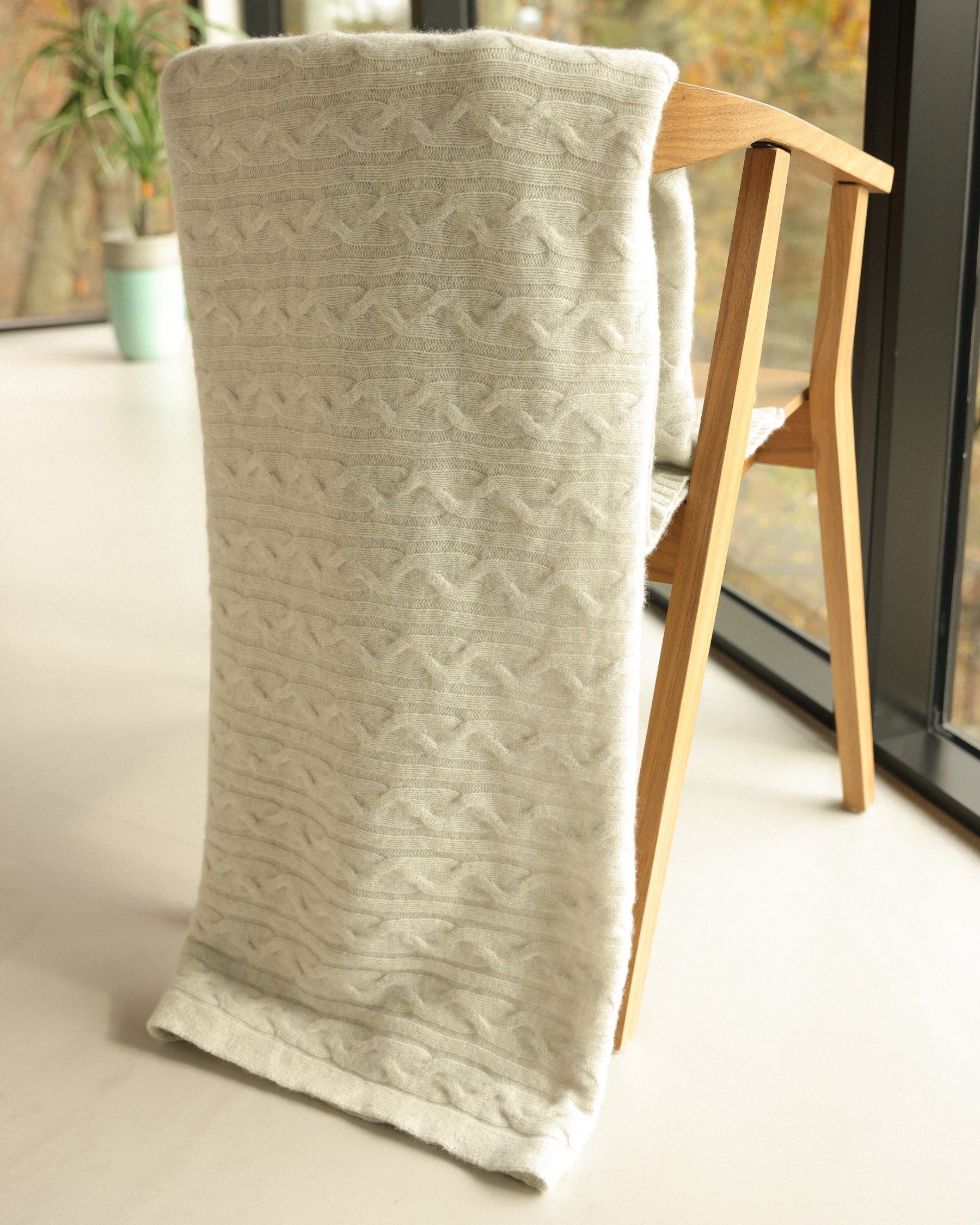 100% Cashmere Cozy Cable Rope Knit Throw (Choice of Colors) by Alashan Cashmere
