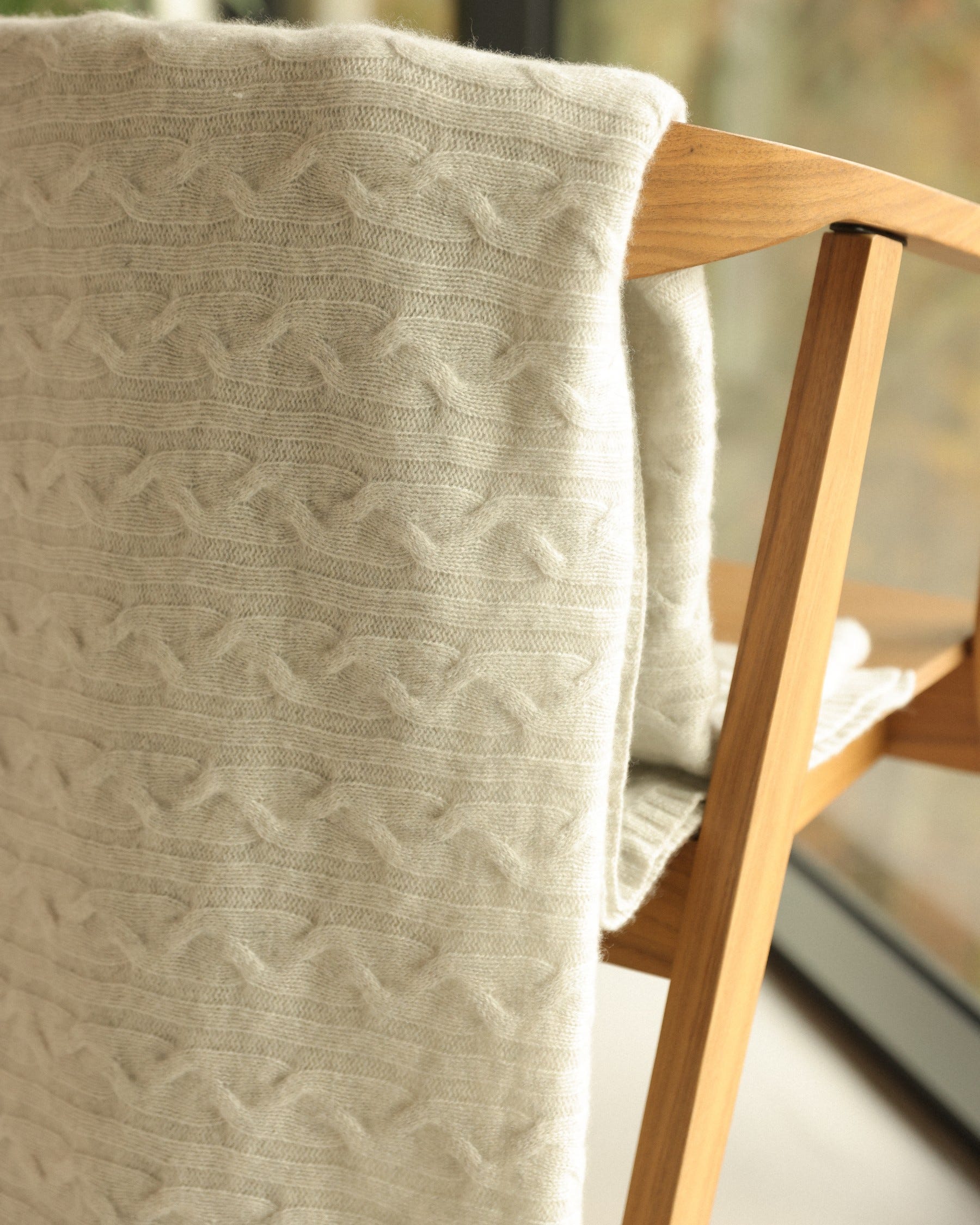 100% Cashmere Cozy Cable Rope Knit Throw (Choice of Colors) by Alashan Cashmere