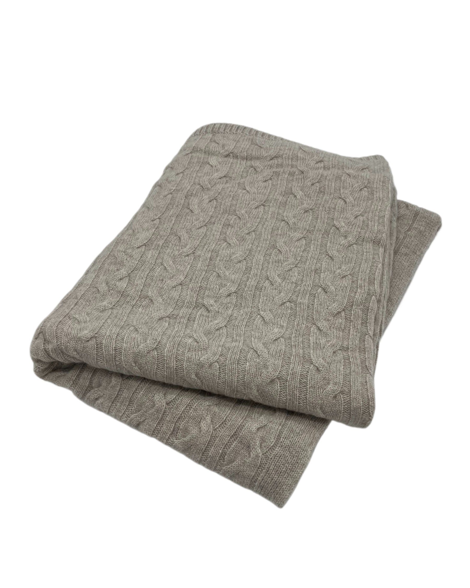 100% Cashmere Cozy Cable Rope Knit Throw (Choice of Colors) by Alashan Cashmere