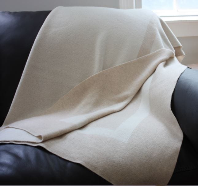 100% Cashmere Homestead Knit Throw (Choice of Colors) by Alashan Cashmere