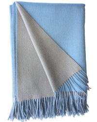 Merino Wool and Cashmere Double Face Classic Throw (Choice of Colors) by Alashan Cashmere