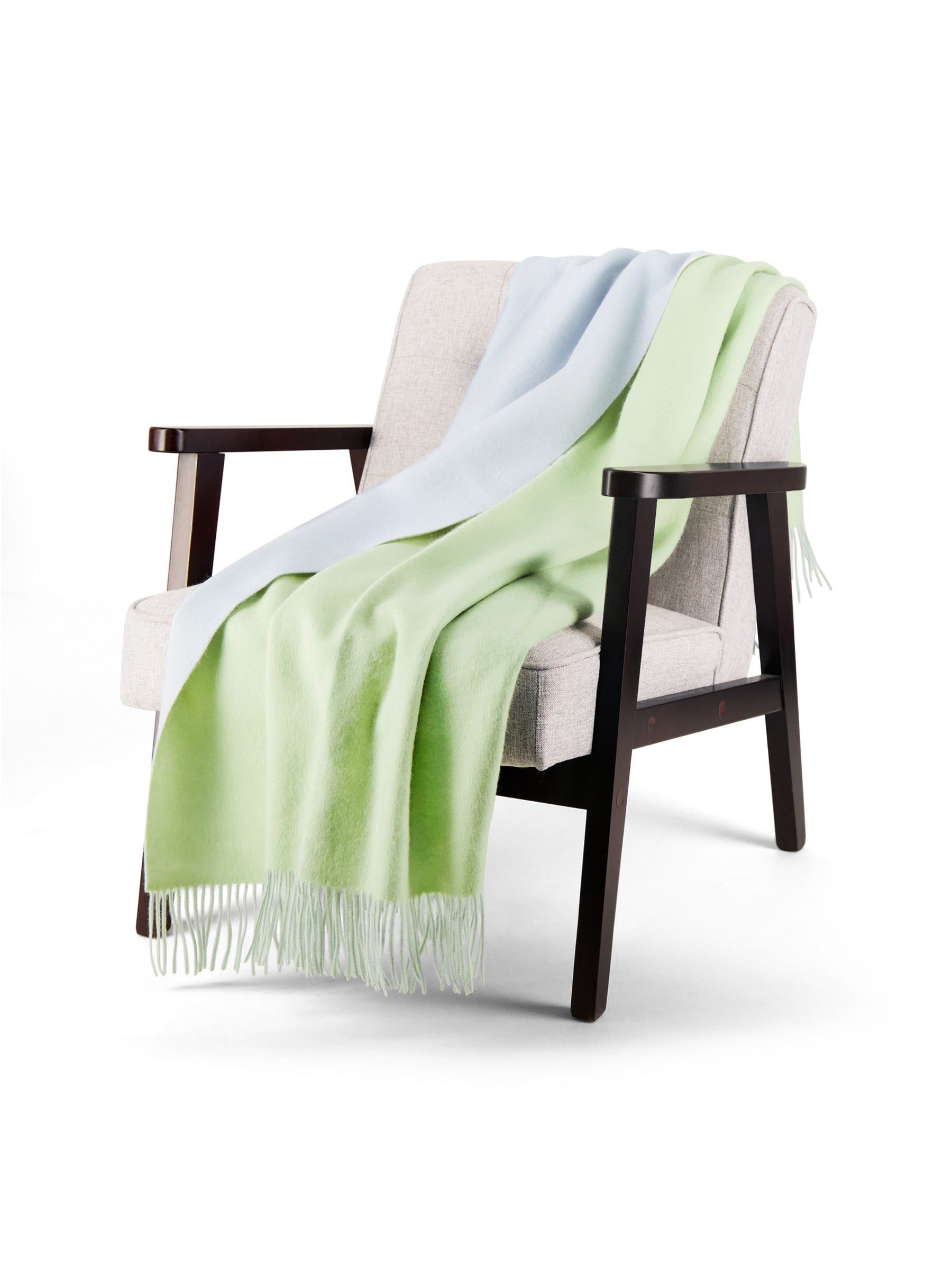 Merino Wool and Cashmere Double Face Classic Throw (Choice of Colors) by Alashan Cashmere