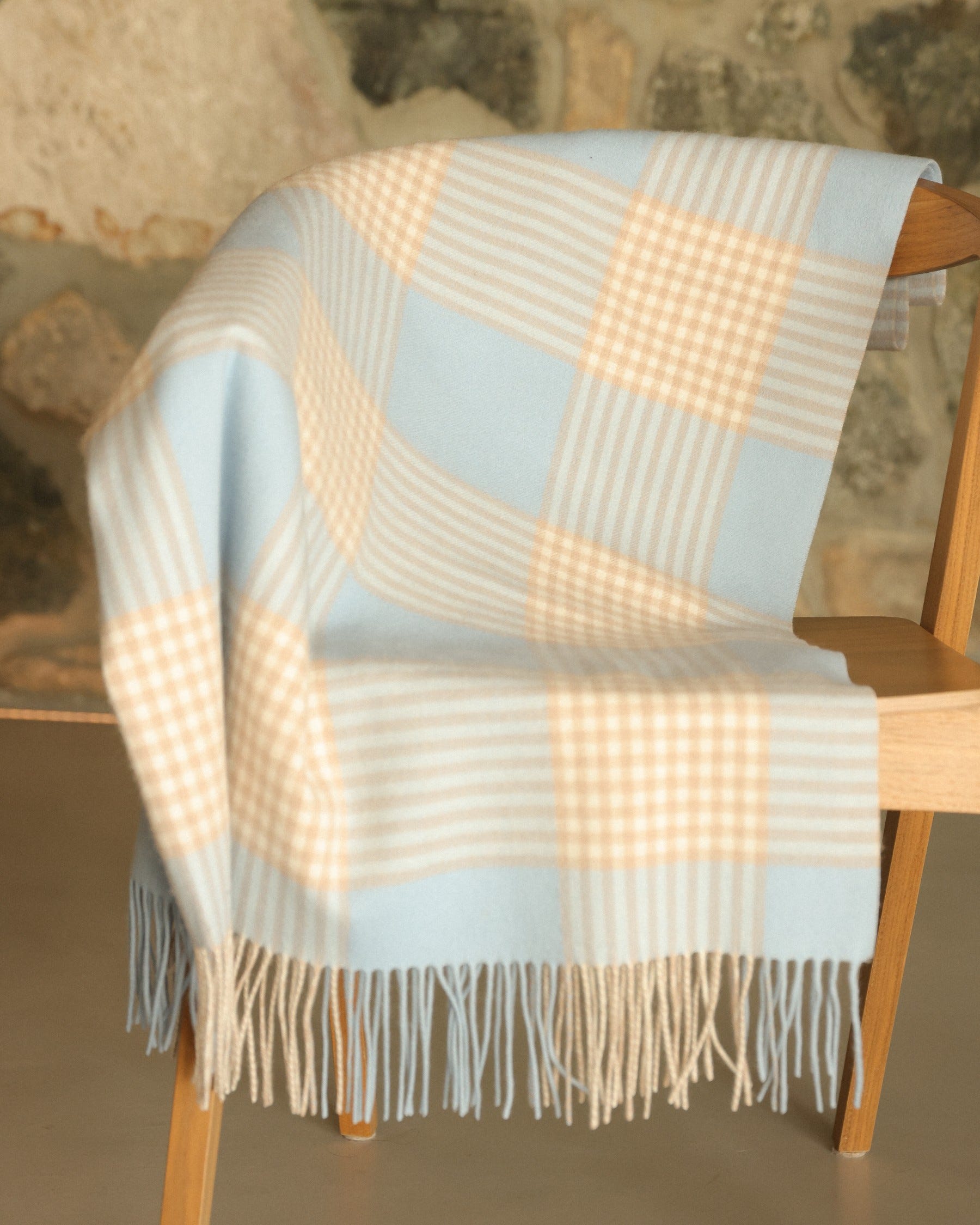 Merino Wool and Cashmere Glen Plaid Throw (Choice of Colors) by Alashan Cashmere