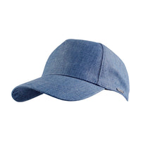 Baseball Contemporary Cap in Denim Blue Hopsack Linen (Size Medium) by Wigens