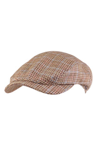 Ivy Classic Cap in Silk and Linen Houndstooth Multi Plaid (Choice of Colors) by Wigens