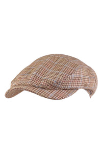 Ivy Classic Cap in Silk and Linen Houndstooth Multi Plaid (Choice of Colors) by Wigens