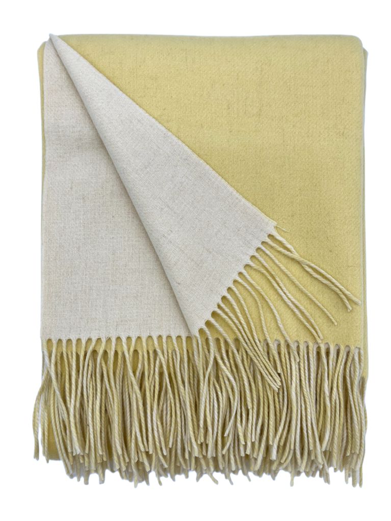 Merino Wool and Cashmere Double Face Classic Throw (Choice of Colors) by Alashan Cashmere