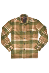Buffalo Plaid Wool Blend Shirt Jacket in Green/Natural by Vintage1946