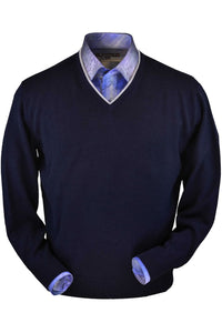 Royal Alpaca V-Neck Sweater in Navy by Peru Unlimited