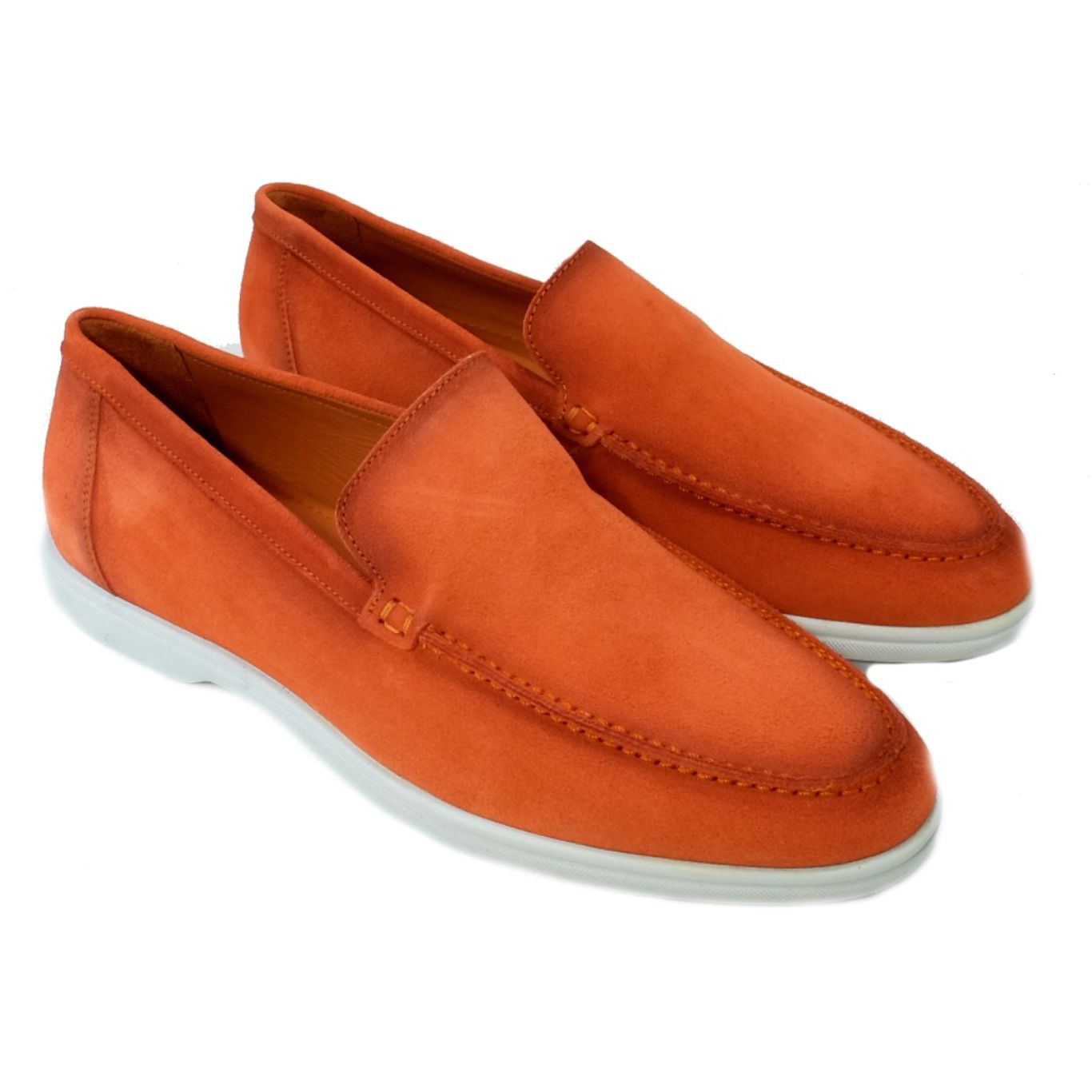 Rio Casual Suede Loafer in Tangerine by Alan Payne Footwear