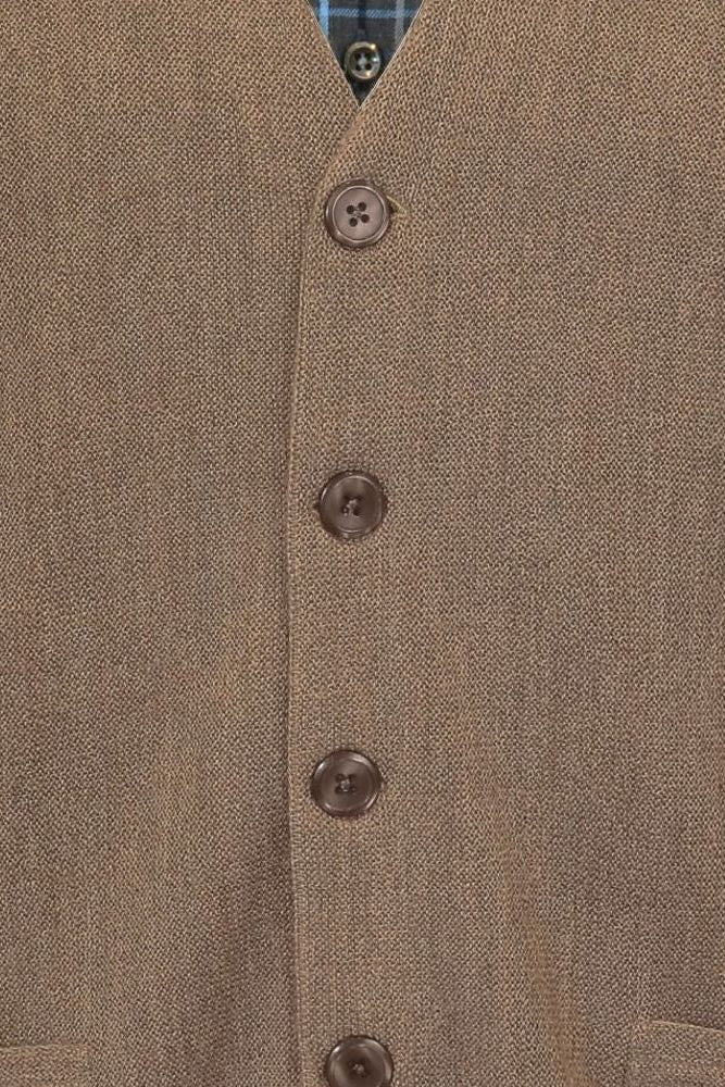 Baby Alpaca 'Links Stitch' V-Neck Cardigan Sweater in Vicuña by Peru Unlimited