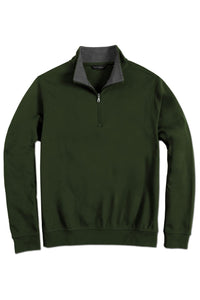 Pima Cotton Zip-Mock Sweatshirt in Duffel by Scott Barber