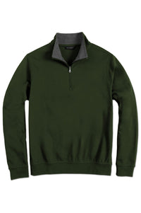 Pima Cotton Zip-Mock Sweatshirt in Duffel by Scott Barber