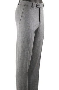 Cashmere and Wool Italian Flannel Comfort-EZE Trouser in Banker's Grey (Flat Front Models) by Ballin