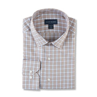 Performance Dobby Check Sport Shirt in Fossil by Scott Barber