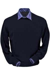 Royal Alpaca Crew Neck Sweater in True Navy by Peru Unlimited