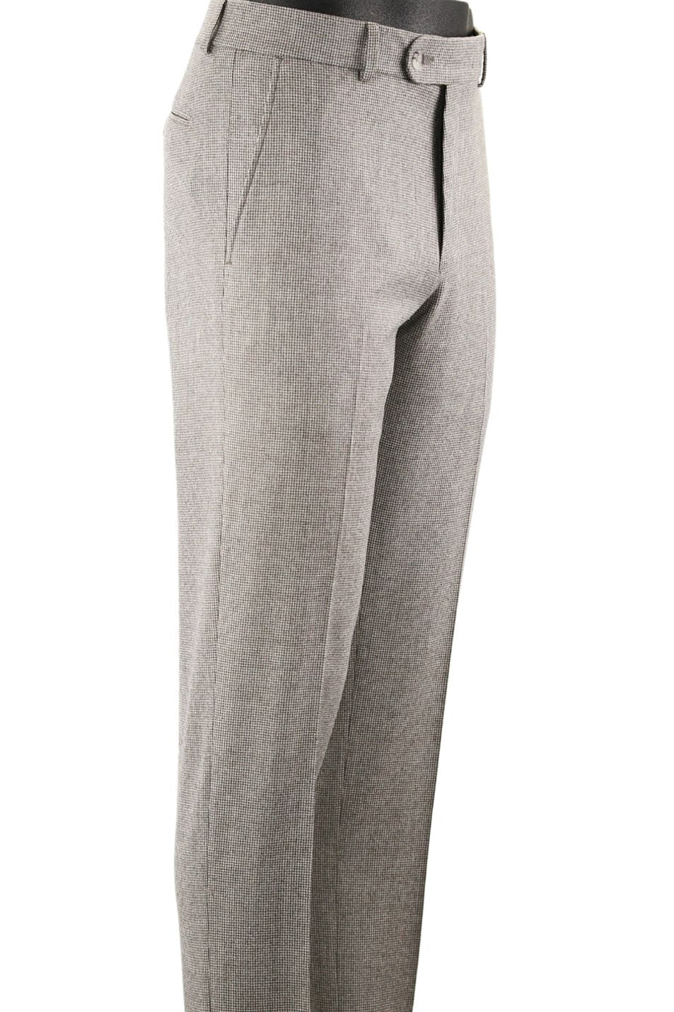 Saxony Houndstooth Super 110s Wool Comfort-EZE Trouser in Taupe (Soho Modern Fit) by Ballin