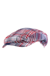 Ivy Classic Cap in Red, White, and Blue Cotton Seersucker by Wigens