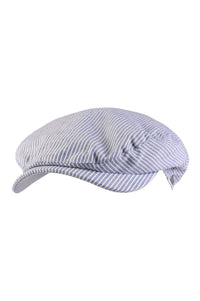 Ivy Classic Cap in Light Blue Stripe Lightweight Denim by Wigens