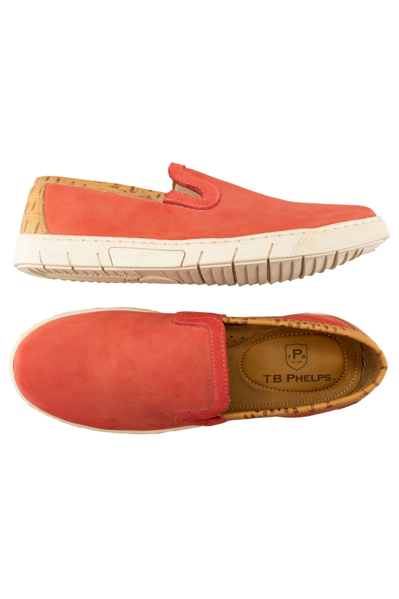 Scottsdale Slip on in Faded Red Nubuck by T.B. Phelps