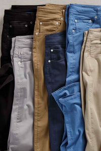 'Old Dyed Denim' Stretch 5-Pocket Jeans in Navy, Size 34x32 (Modern Straight Fit) by Ballin