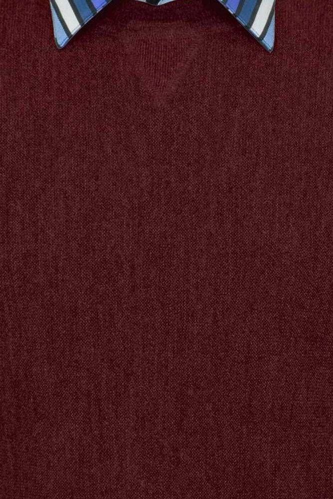 Baby Alpaca 'Links Stitch' Sweatshirt-Style Crew Neck Sweater in Dark Burgundy by Peru Unlimited