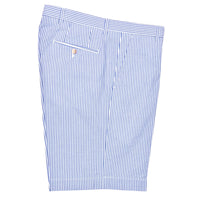 Seersucker Cotton Short in Light Blue and White (Hampton9 Plain Front) by Berle