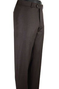 Cashmere and Wool Italian Flannel Comfort-EZE Trouser in Dark Chocolate, Size 36 (Dunhill Traditional Fit) by Ballin