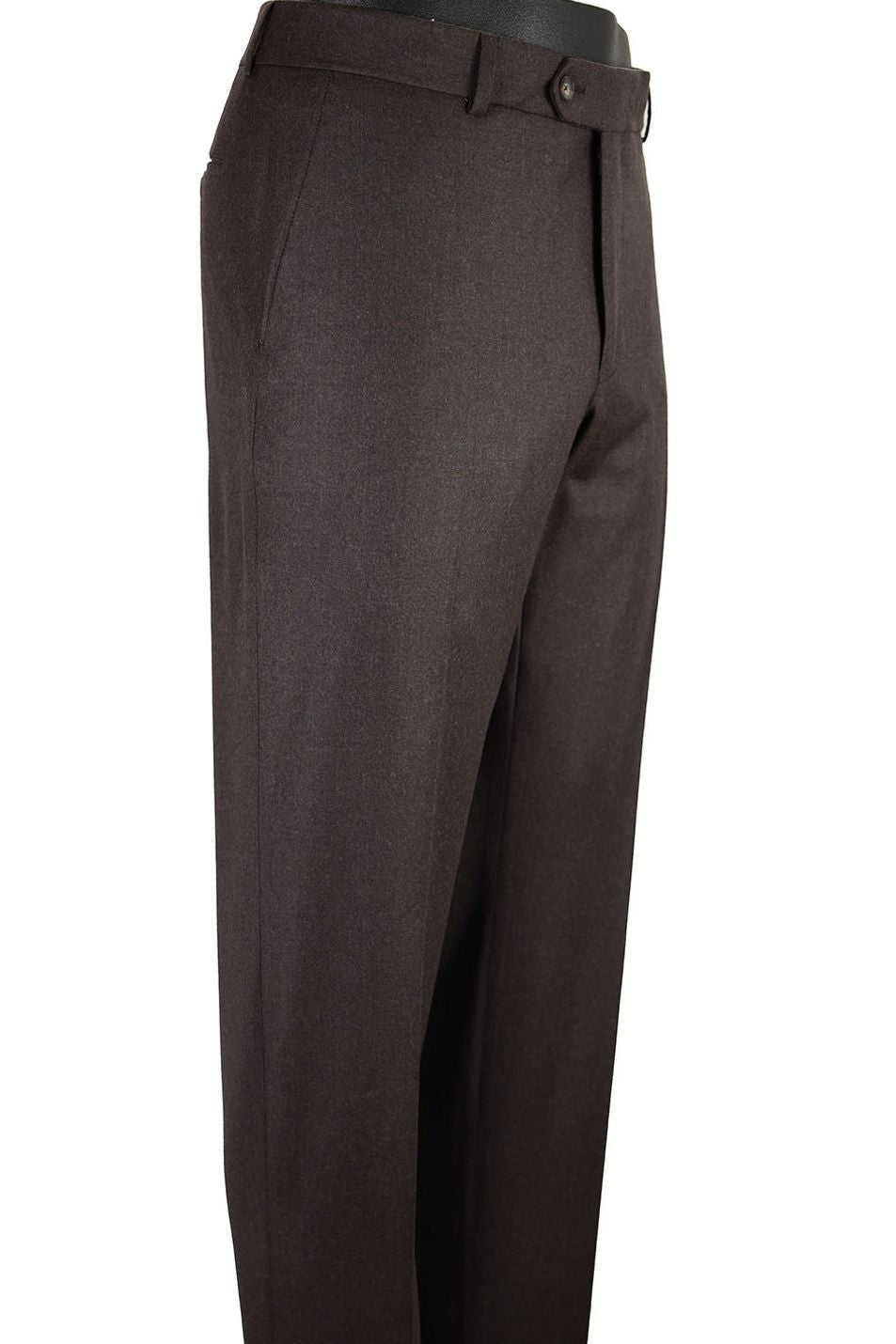 Cashmere and Wool Italian Flannel Comfort-EZE Trouser in Dark Chocolate, Size 36 (Dunhill Traditional Fit) by Ballin