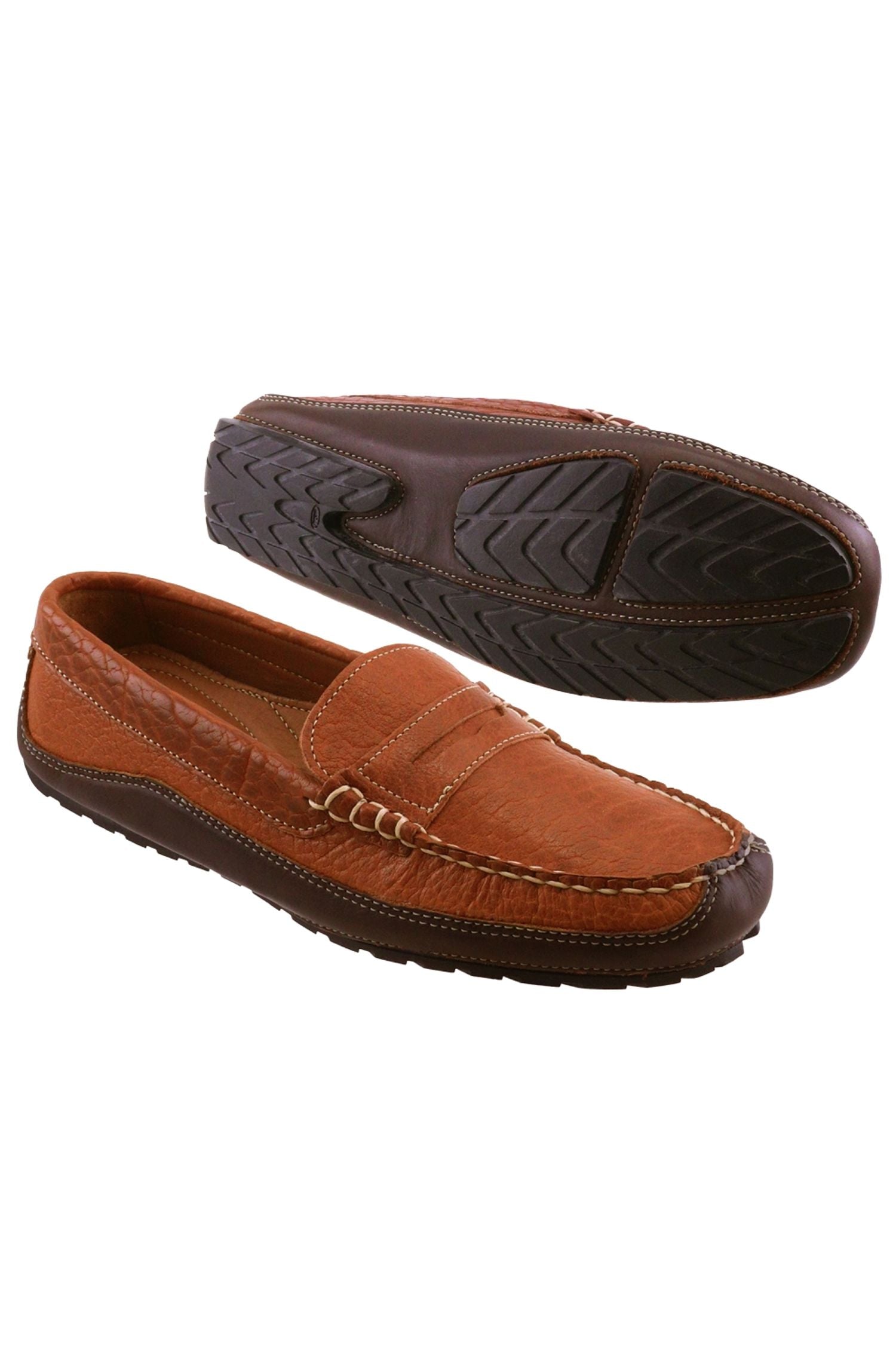 Brown Motogrand Penny Driving Shoe Kiawah Bison Leather Penny