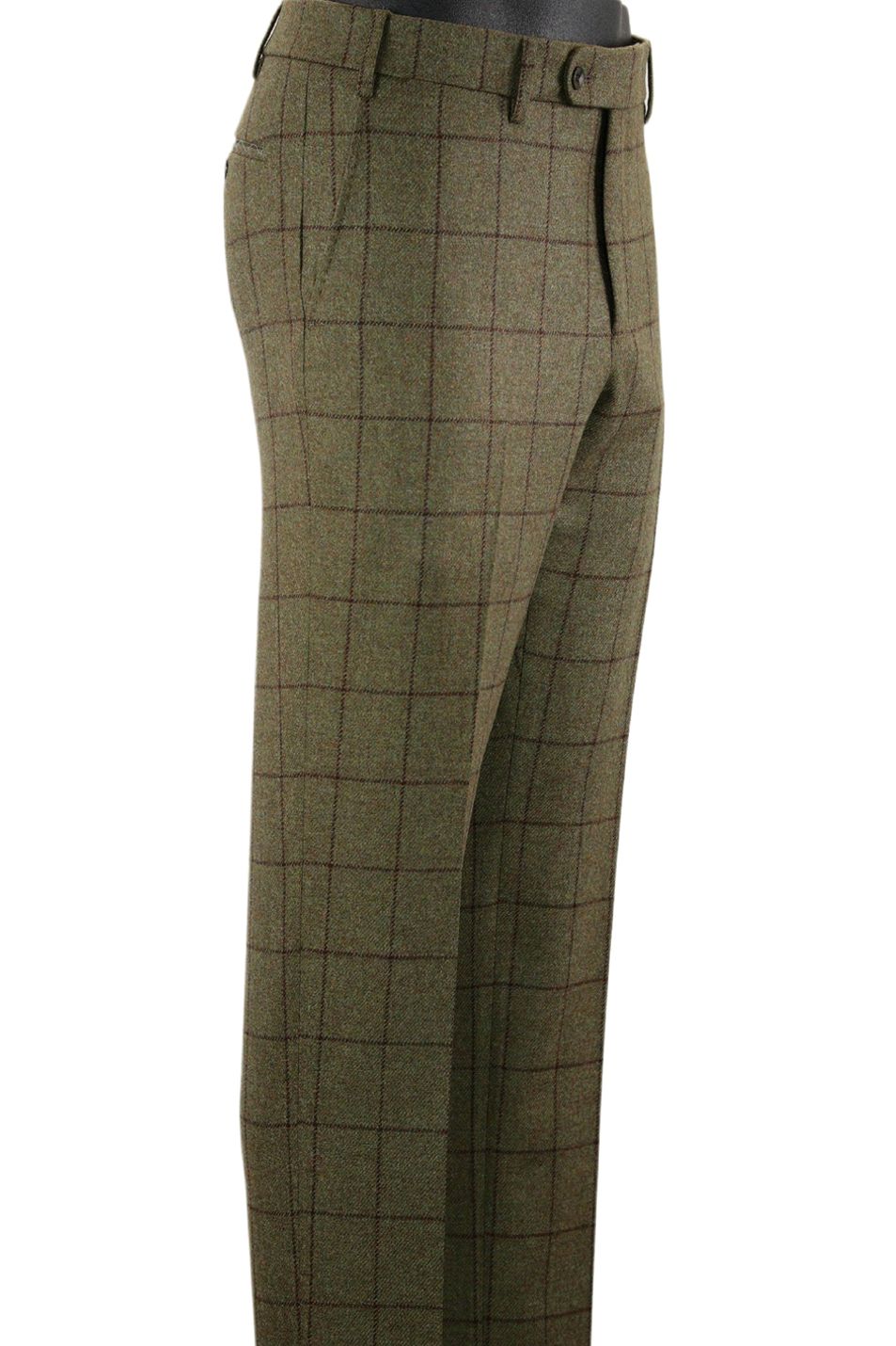 Super 110s Geelong Lambswool Italian Luxury Windowpane Check Wool Trouser (Choice of Colors and Fits) by 6 East by Ballin