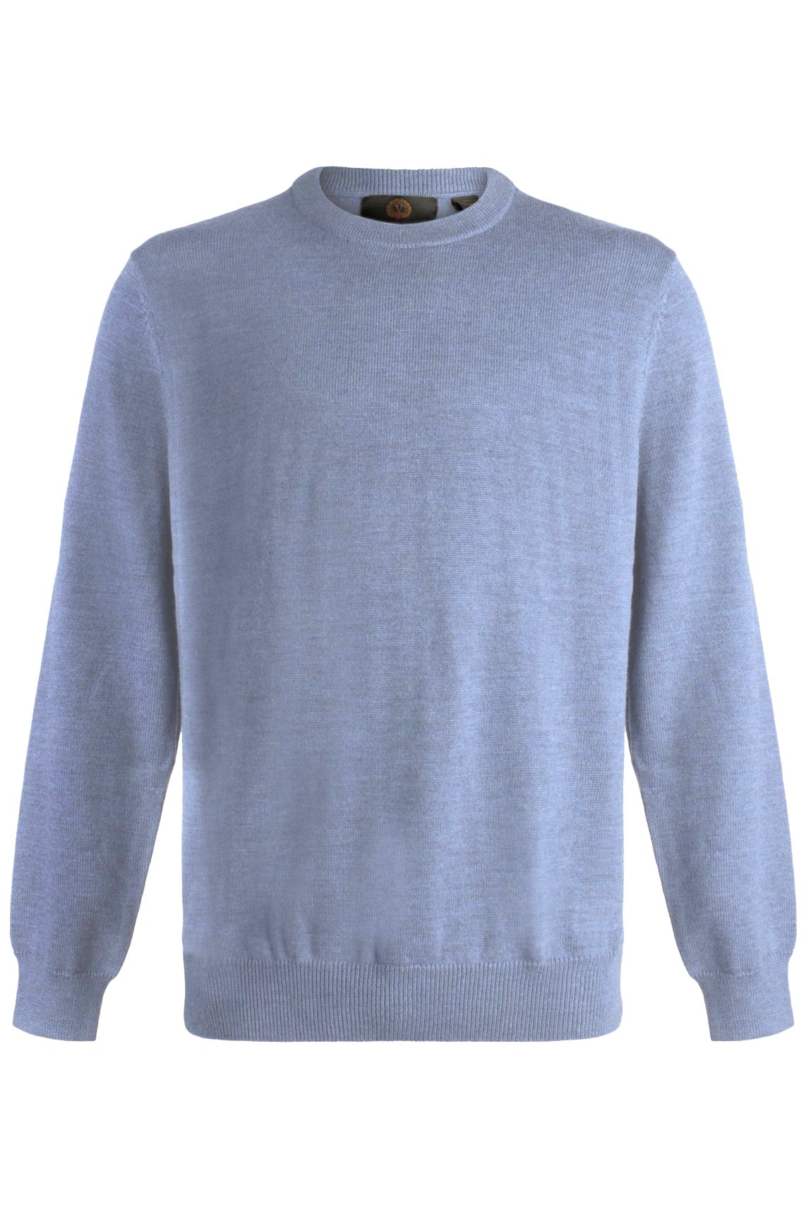 Extra Fine 'Zegna Baruffa' Merino Wool Crew Neck Sweater in Light Blue by Viyella