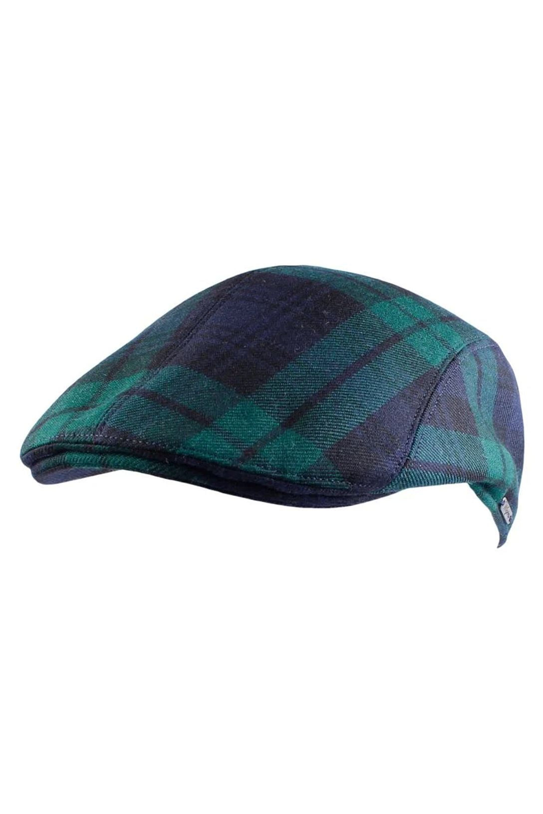 Ivy Modern Wool Check Cap in Black Watch Tartan by Wigens