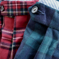 Worsted Wool Fancies Trouser in Royal Stewart Tartan (Milan Double Reverse Pleat) by Berle