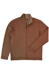 Pete Reversible Full Zip Knit Jacket in Tobacco and Oatmeal by Batton