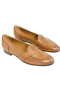 Prato Italian Calfskin Low-Vamp Penny Loafer in Cuoio by Alan Payne Footwear