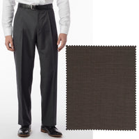 BIG FIT Sharkskin Super 120s Worsted Wool Comfort-EZE Trouser in Chestnut (Manchester Pleated Model) by Ballin