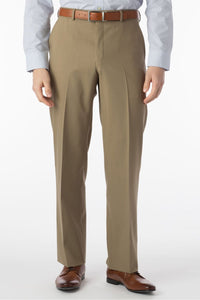 Super 120s Wool Travel Twill Comfort-EZE Trouser in Sand, Size 38 (Dunhill Traditional Fit) by Ballin